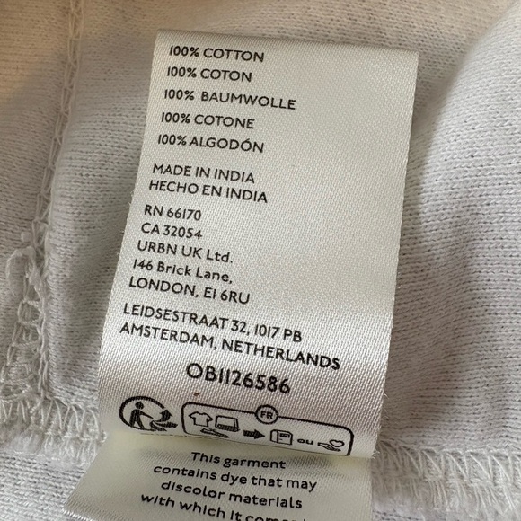 Free People Willow Tunic Polo M Oversized Dolman Sleeve Button Pocket Top White - Picture 12 of 13